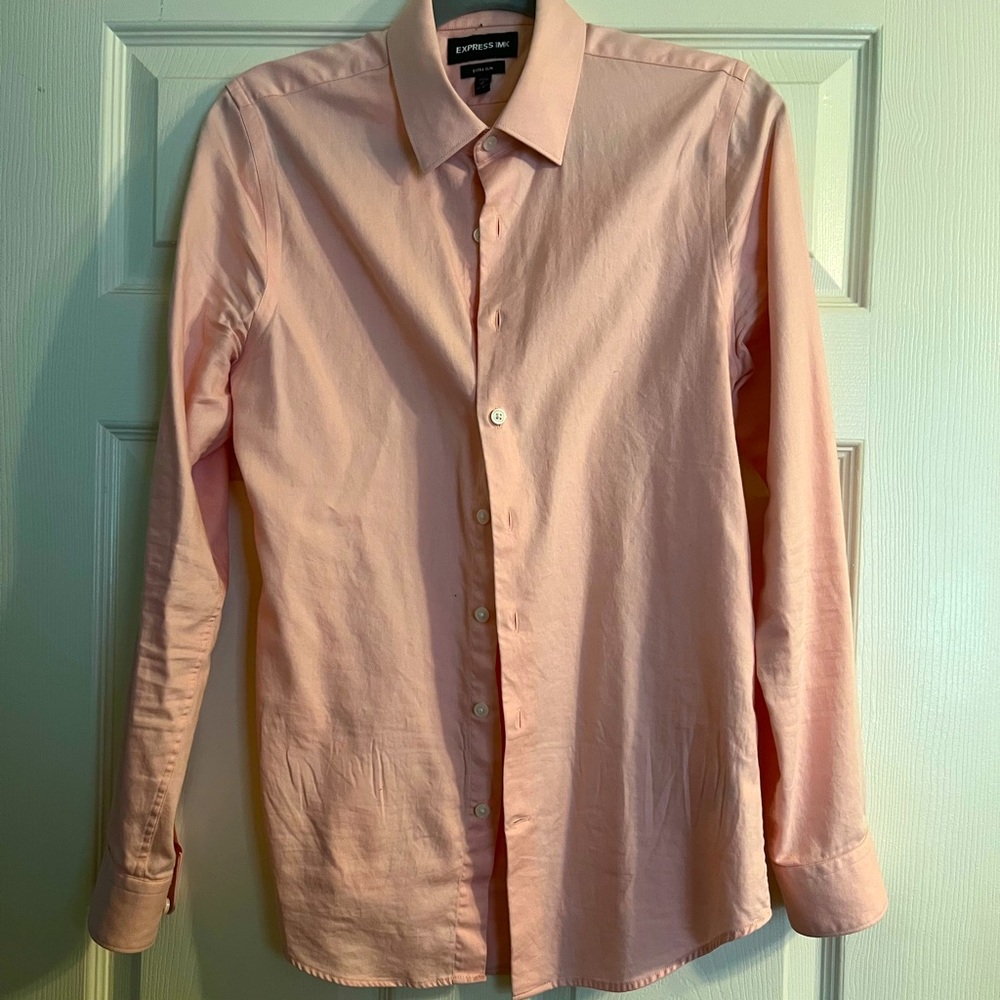 Express Extra Slim Mens Pink Dress Shirt